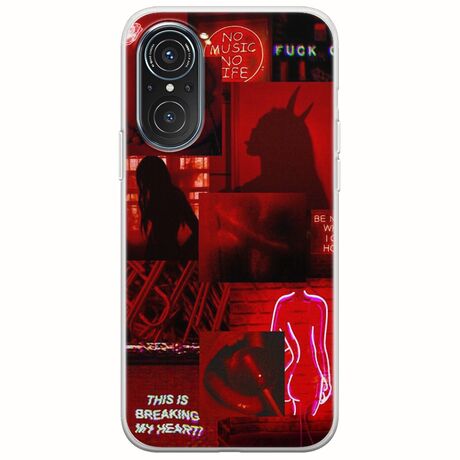 Aesthetic Red Huawei Nova 9 SE Flexible TPU (Διάφανη Σιλικόνη)