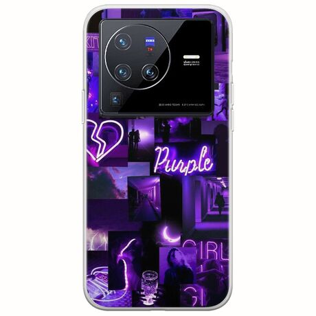 Aesthetic Purple Vivo X80 Pro Flexible TPU (Διάφανη Σιλικόνη)
