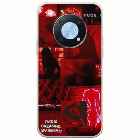 Aesthetic Red Huawei Nova Y90 Flexible TPU (Διάφανη Σιλικόνη)