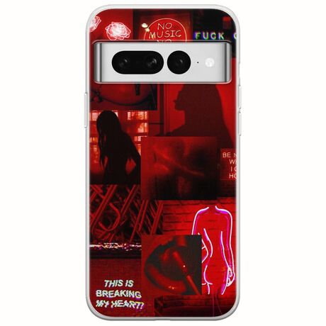 Aesthetic Red Google Pixel 7 5G Flexible TPU (Διάφανη Σιλικόνη)