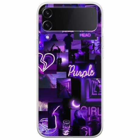 Aesthetic Purple Samsung Galaxy Z Flip 4 5G Flexible TPU (Διάφανη Σιλικόνη)