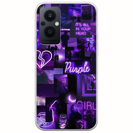 Aesthetic Purple Oppo Reno 8 Lite Flexible TPU (Διάφανη Σιλικόνη)