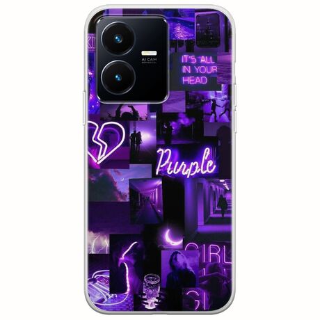 Aesthetic Purple Vivo Y22s Flexible TPU (Διάφανη Σιλικόνη)