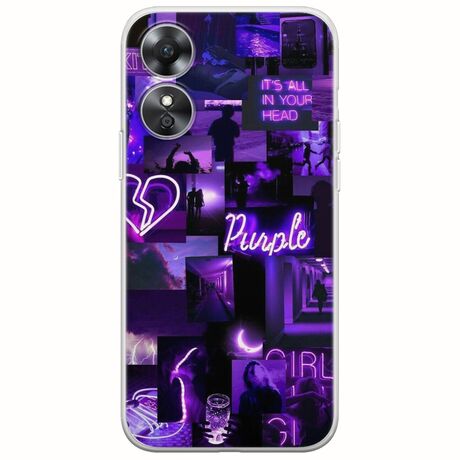Aesthetic Purple Oppo A17 Flexible TPU (Διάφανη Σιλικόνη)