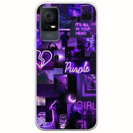 Aesthetic Purple TCL 405 Flexible TPU (Διάφανη Σιλικόνη)