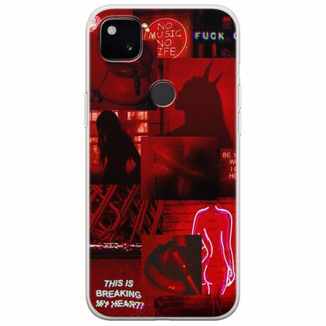 Aesthetic Red Google Pixel 4a 4G Flexible TPU (Διάφανη Σιλικόνη)
