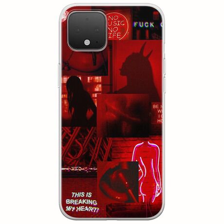 Aesthetic Red Google Pixel 4 XL Flexible TPU (Διάφανη Σιλικόνη)
