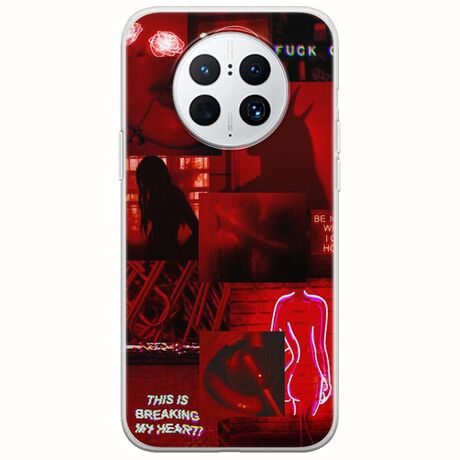 Aesthetic Red Huawei Mate 50 Pro Flexible TPU (Διάφανη Σιλικόνη)