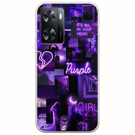Aesthetic Purple Oppo A57 4G Flexible TPU (Διάφανη Σιλικόνη)