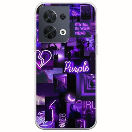 Aesthetic Purple Oppo Reno 8 5G Flexible TPU (Διάφανη Σιλικόνη)