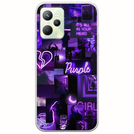 Aesthetic Purple Realme Narzo 50A Prime Flexible TPU (Διάφανη Σιλικόνη)