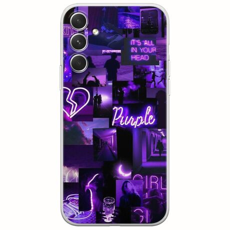 Aesthetic Purple Samsung Galaxy A34 5G Flexible TPU (Διάφανη Σιλικόνη)