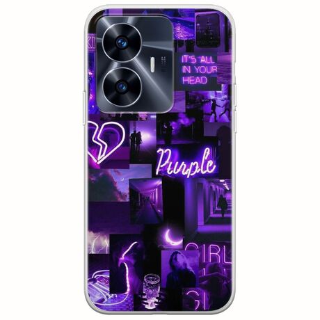 Aesthetic Purple Realme C55 Flexible TPU (Διάφανη Σιλικόνη)