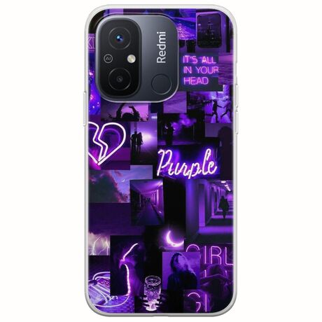 Aesthetic Purple Xiaomi Redmi 12C Flexible TPU (Διάφανη Σιλικόνη)