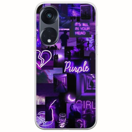 Aesthetic Purple Oppo Reno 8Τ 5G Flexible TPU (Διάφανη Σιλικόνη)