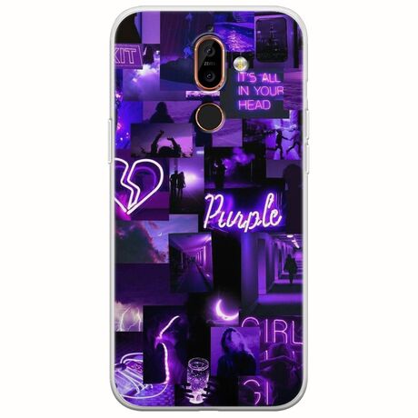 Aesthetic Purple Nokia 7 Plus  Flexible TPU (Διάφανη Σιλικόνη)