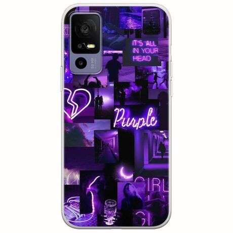Aesthetic Purple TCL 40R 5G Flexible TPU (Διάφανη Σιλικόνη)