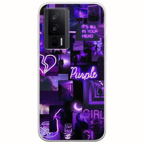 Aesthetic Purple Xiaomi Poco F5 Pro 5G Flexible TPU (Διάφανη Σιλικόνη)