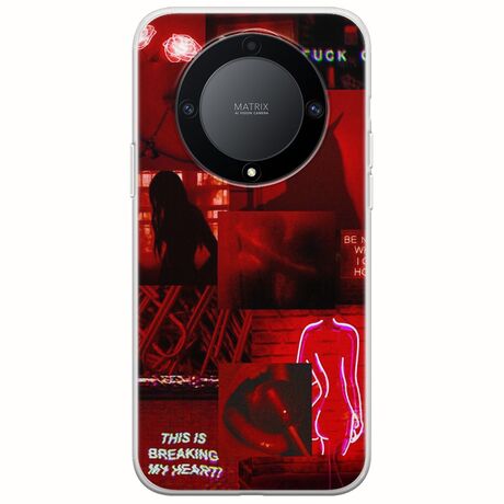 Aesthetic Red Honor Magic 5 Lite 5G Flexible TPU (Διάφανη Σιλικόνη)