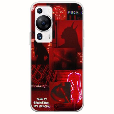 Aesthetic Red Huawei P60 Flexible TPU (Διάφανη Σιλικόνη)