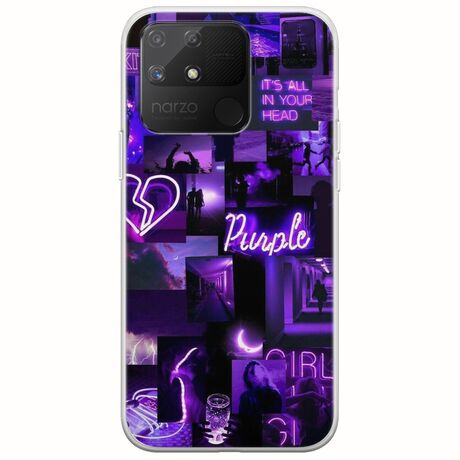 Aesthetic Purple Realme Narzo 50A Flexible TPU (Διάφανη Σιλικόνη)