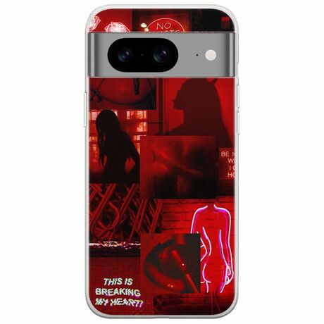 Aesthetic Red Google Pixel 8 5G Flexible TPU (Διάφανη Σιλικόνη)
