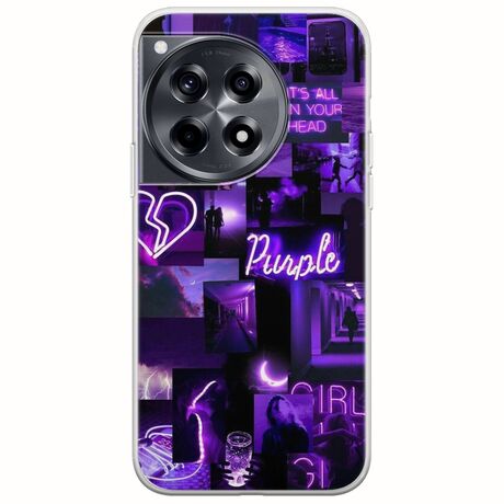 Aesthetic Purple OnePlus 12R 5G Flexible TPU (Διάφανη Σιλικόνη)