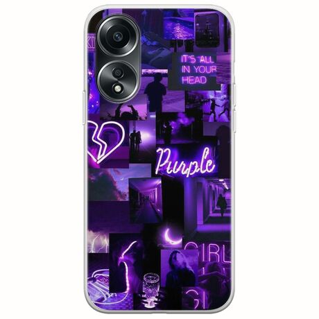 Aesthetic Purple Oppo A78 5G Flexible TPU (Διάφανη Σιλικόνη)