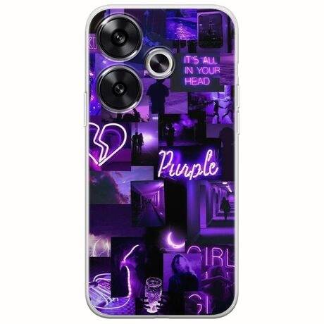 Aesthetic Purple Xiaomi Poco F6 5G Flexible TPU (Διάφανη Σιλικόνη)