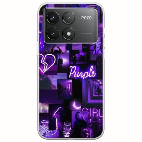 Aesthetic Purple Xiaomi Poco F6 Pro 5G Flexible TPU (Διάφανη Σιλικόνη)