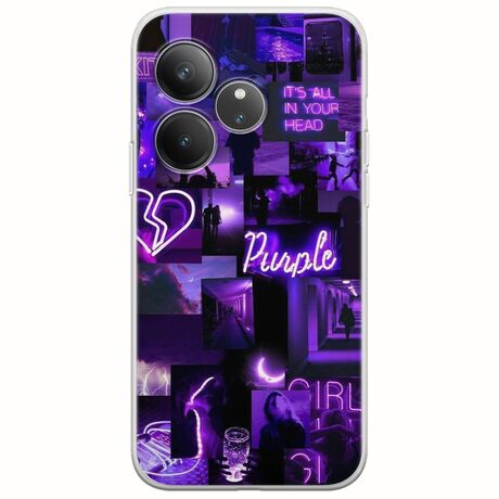 Aesthetic Purple Realme GT 6T 5G Flexible TPU (Διάφανη Σιλικόνη)