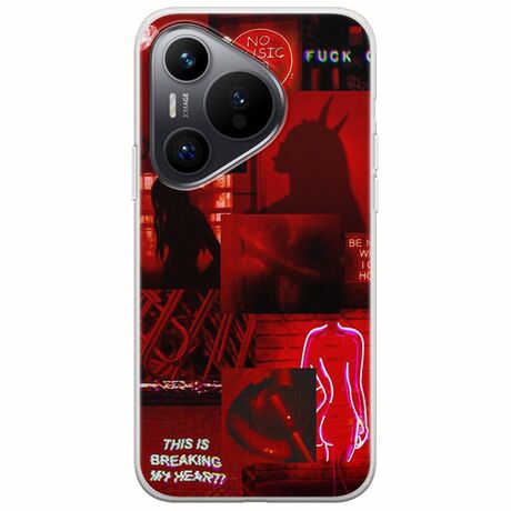 Aesthetic Red Huawei Pura 70 Flexible TPU (Διάφανη Σιλικόνη)