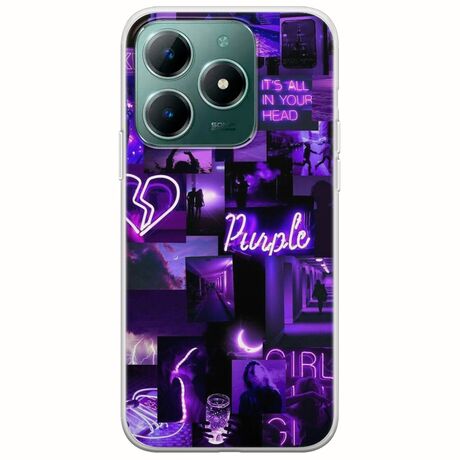 Aesthetic Purple Realme C61 Flexible TPU (Διάφανη Σιλικόνη)