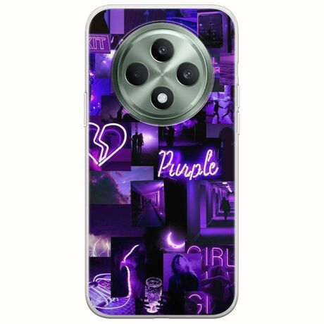 Aesthetic Purple Oppo Reno 12 F 5G Flexible TPU (Διάφανη Σιλικόνη)