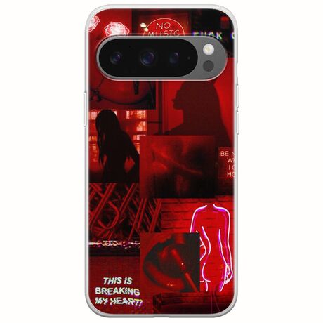 Aesthetic Red Google Pixel 9 Pro 5G Flexible TPU (Διάφανη Σιλικόνη)
