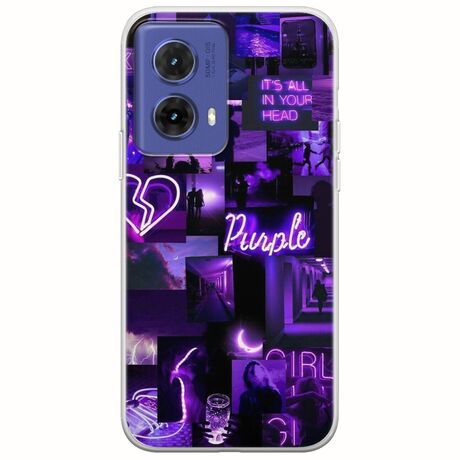 Aesthetic Purple Motorola Moto G85 5G Flexible TPU (Διάφανη Σιλικόνη)