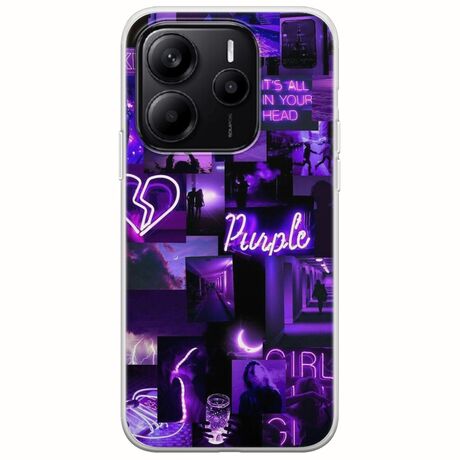 Aesthetic Purple Xiaomi Redmi Note 14 5G Flexible TPU (Διάφανη Σιλικόνη)