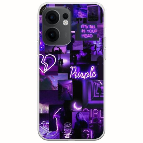 Aesthetic Purple Oppo Reno 13 F 5G Flexible TPU (Διάφανη Σιλικόνη)