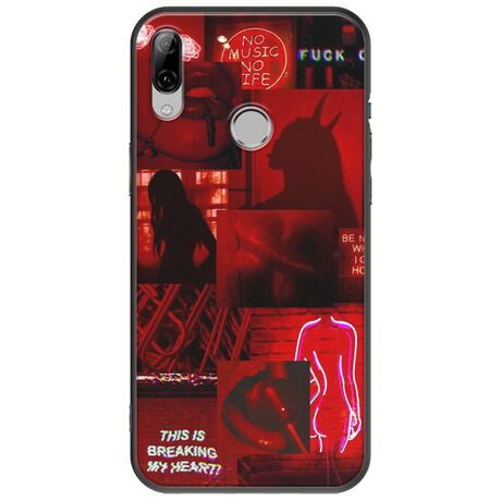 Aesthetic Red Huawei P20 Lite Black TPU (Μαύρη Σιλικόνη)