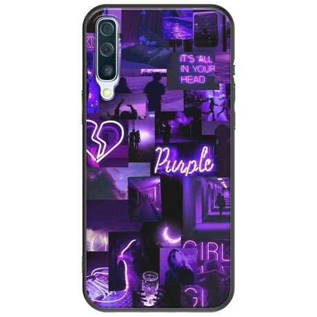 Aesthetic Purple Samsung Galaxy A50 Black TPU (Μαύρη Σιλικόνη)