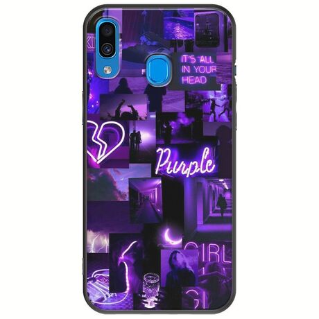 Aesthetic Purple Samsung Galaxy A20e Black TPU (Μαύρη Σιλικόνη)