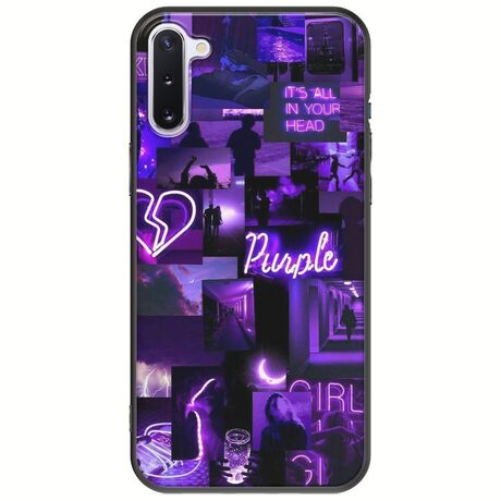 Aesthetic Purple Samsung Galaxy Note 10 Black TPU (Μαύρη Σιλικόνη)