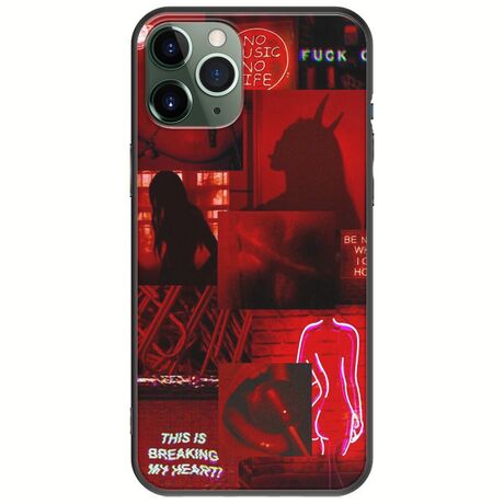 Aesthetic Red iPhone 11 Pro Black TPU (Μαύρη Σιλικόνη)