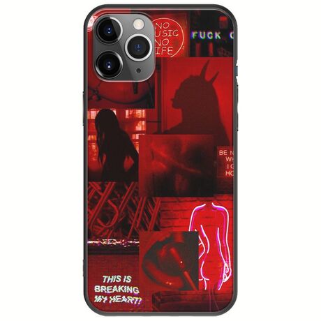 Aesthetic Red iPhone 11 Pro Max Black TPU (Μαύρη Σιλικόνη)