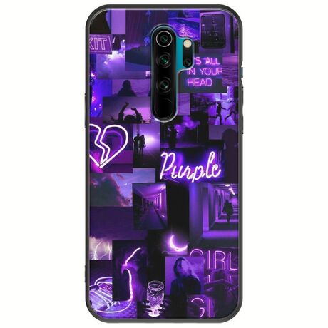 Aesthetic Purple Xiaomi Redmi Note 8 Pro Black TPU (Μαύρη Σιλικόνη)