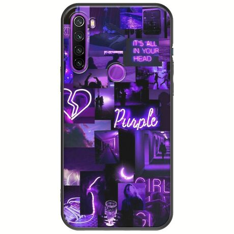 Aesthetic Purple Xiaomi Redmi Note 8 Black TPU (Μαύρη Σιλικόνη)