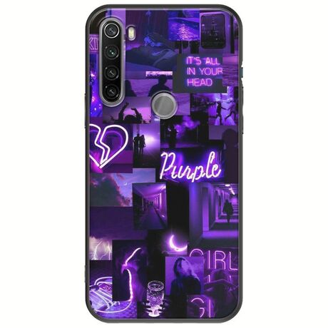 Aesthetic Purple Xiaomi Redmi Note 8T Black TPU (Μαύρη Σιλικόνη)