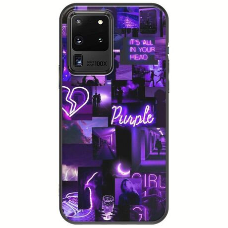 Aesthetic Purple Samsung Galaxy S20 Ultra Black TPU (Μαύρη Σιλικόνη)