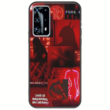 Aesthetic Red Huawei P40 Black TPU (Μαύρη Σιλικόνη)