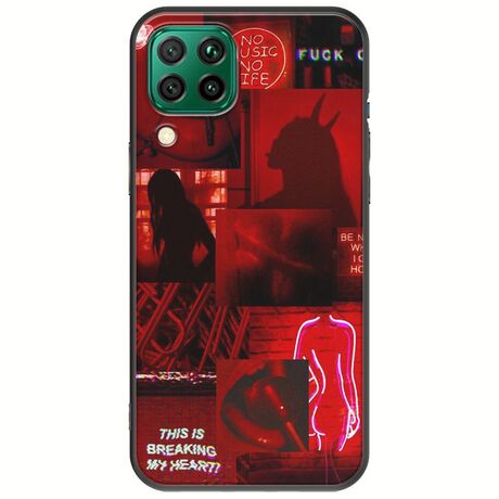 Aesthetic Red Huawei P40 Lite Black TPU (Μαύρη Σιλικόνη)